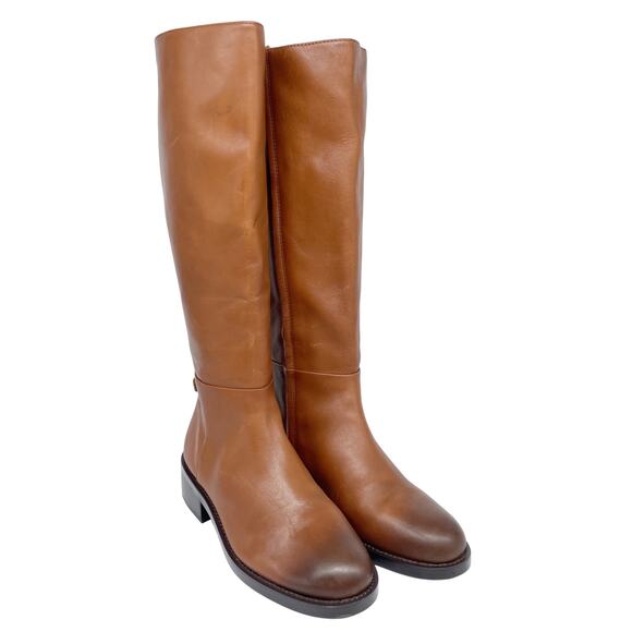 Sam Edelman Women's Mable Leather Riding Boot Rich Cognac Size 8.5 - Picture 1 of 16